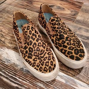 Seavees Faux Fur Leoperd Slip-on Sneakers